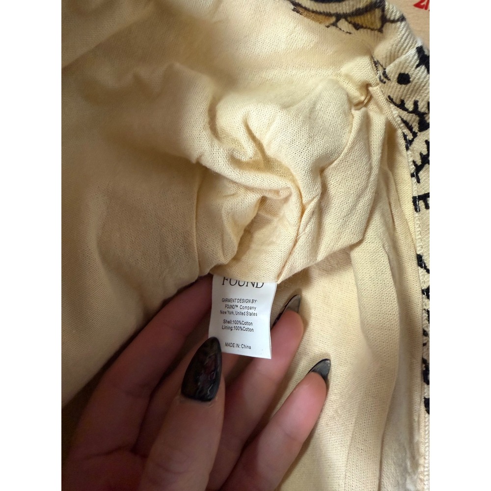 Found Patchwork Print Zip Collared Long Sleeve Sh… - image 6